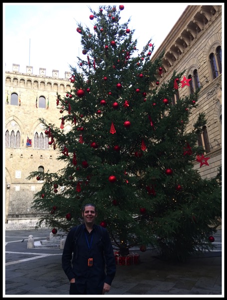Me stood in front of the Siena Christmas Tree