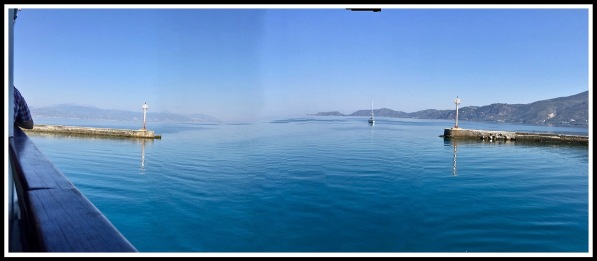 A Sarah Panorama of the end of the canal where it expands into the vastness of the sea, with land touching each side