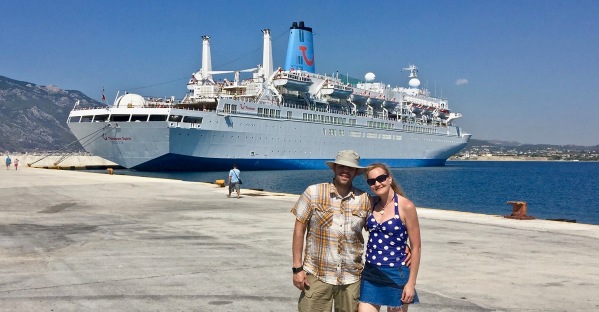 Sarah & i in front of the Thomson Spirit in the background